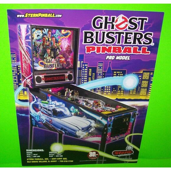 Ghostbusters Pro Pinball FLYER Original Spooky Ghosts Halloween Art 8.5" x 11" - Picture 2 of 5